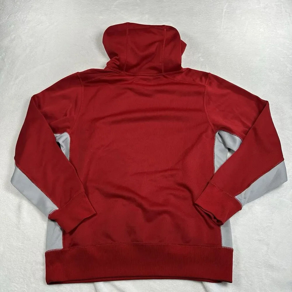 Nike Therma-FIT Football Hoodie Mens‎ XL Red Gray Pullover Sweatshirt Athletic